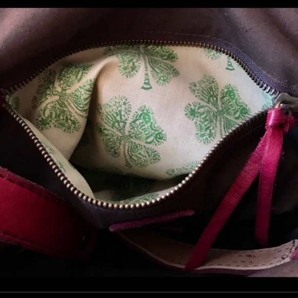 Lucky Brand Purse Abbey Road Red Leather Crossbody Messenger Bag - Picture 8 of 9